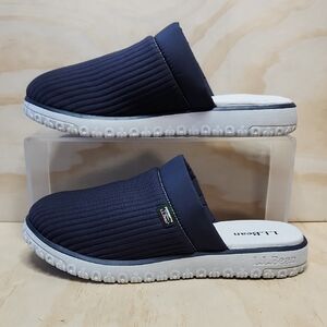 L.L. Bean Airlight Slipper Scuff Women’s 8 M Navy White Winter Warm Cozy Slide